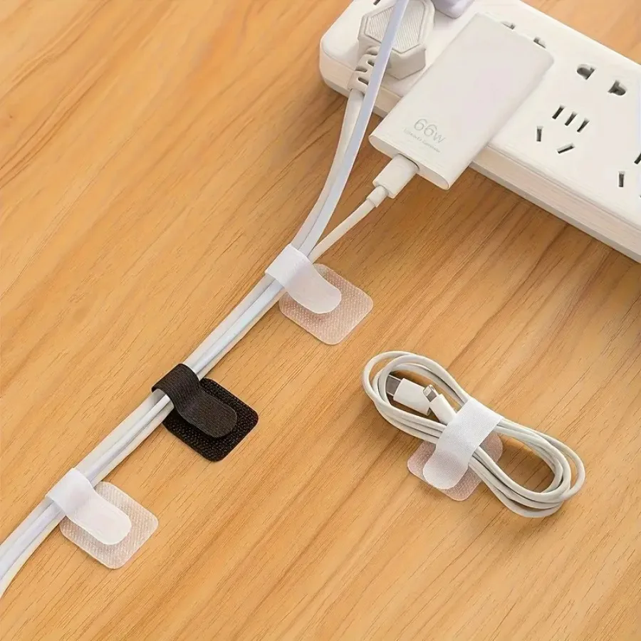Cable Ties Nylon Cable Ties 10 Piece Self-adhesive Nylon Cable Tie for Data Cable Computer Cable Storage Office Management