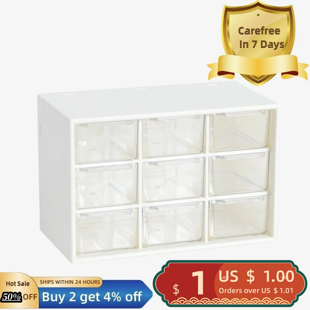 

Storage Box High Capacity Dust-proof Transparent 9 Drawers Storage Cabinet Organiser for Bedroom