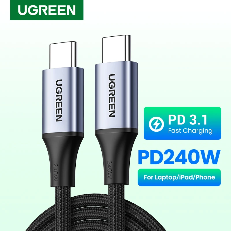 Cavo Usb Tipo C Ugreen 240W Per Iphone 15 Samsung S23 Power Line Pd3.1 Per Ps5 Nintendo Switch 5A Cavo Usb C Pd Supercharge 5A