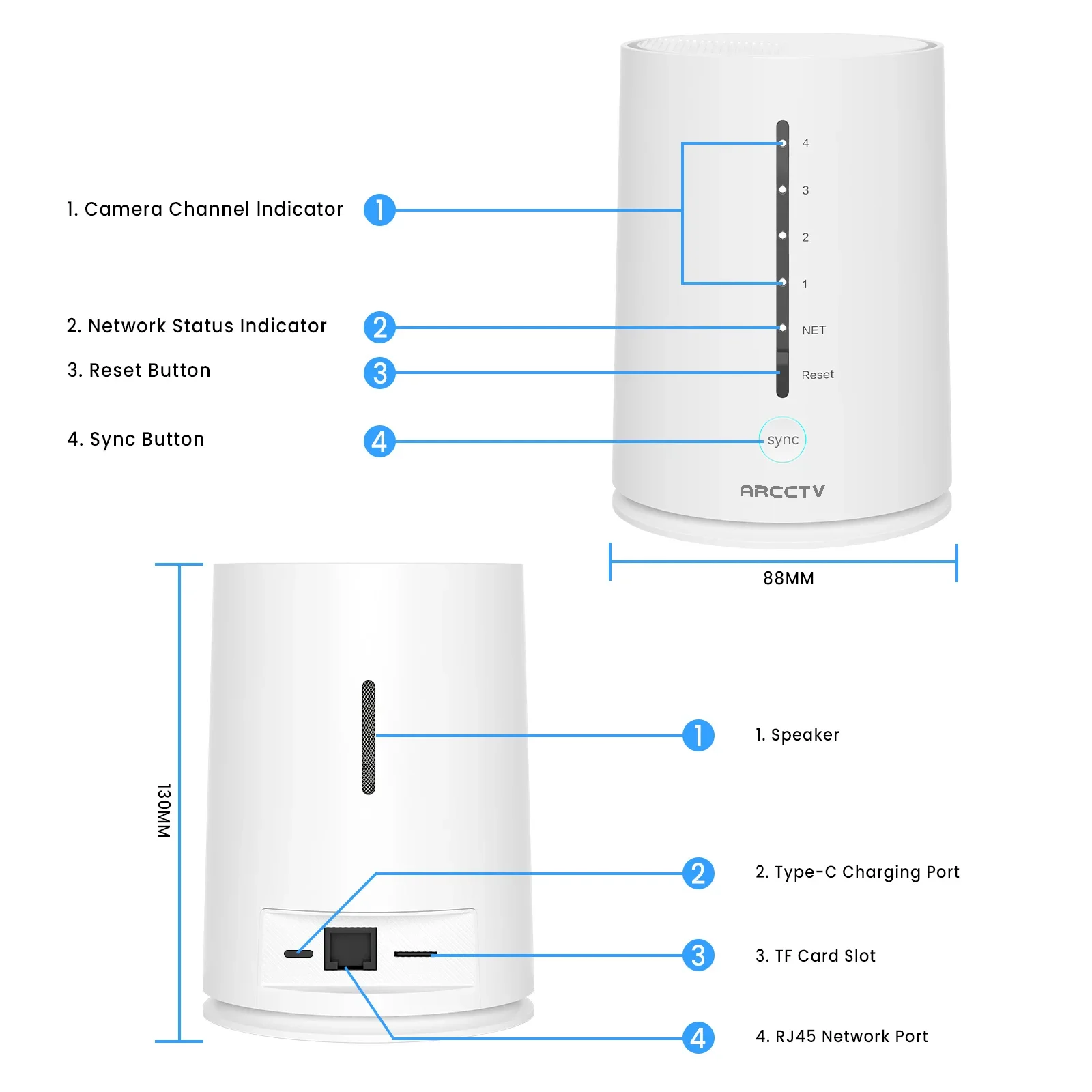 ARCCTV 2K Wifi Solar Kamera Kit Outdoor Wireless Sicherheit Überwachung Kamera Set Menschliches Erkennen Zwei-wege Audio Farbe nachtsicht – Detail 13