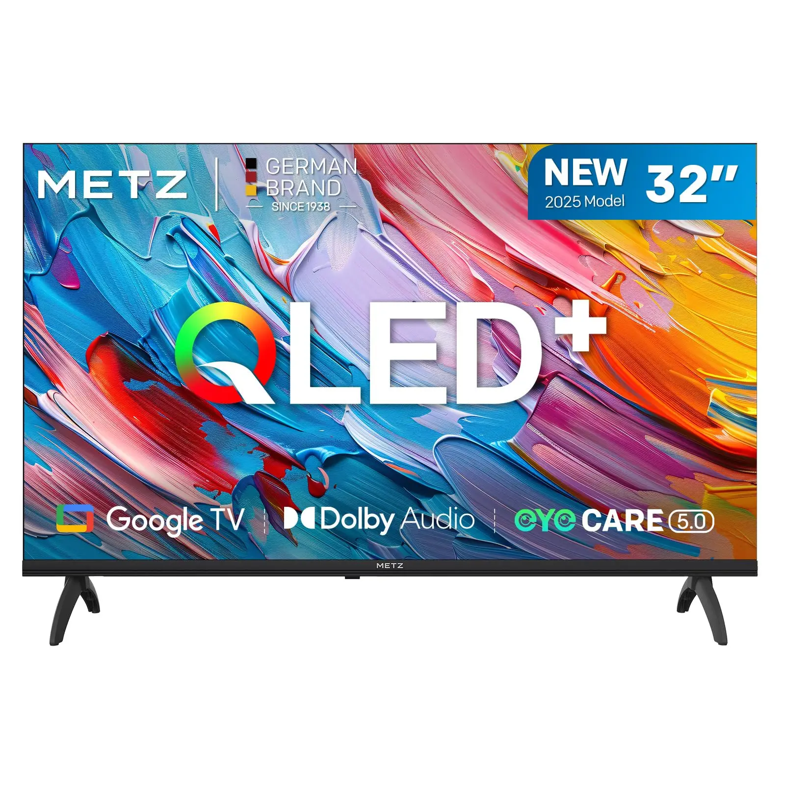 METZ MQF7000Z Smart TV HD QLED Google TV | Eyecare 3.0, HDR10, Dolby Audio, télécommande Bluetooth, cadre sans bordure, noir