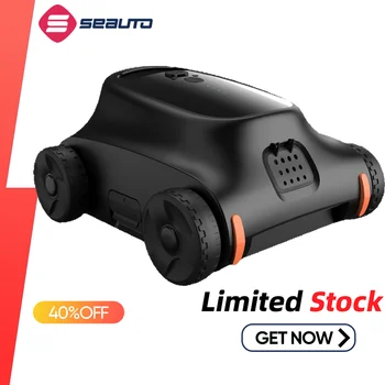 Seauto SAT 10 Aspirapolvere robotico per piscina senza fili 180 minuti con corsa fino a 2150 piedi quadrati, motore brushless da 180 W, per piscine piatte a terra