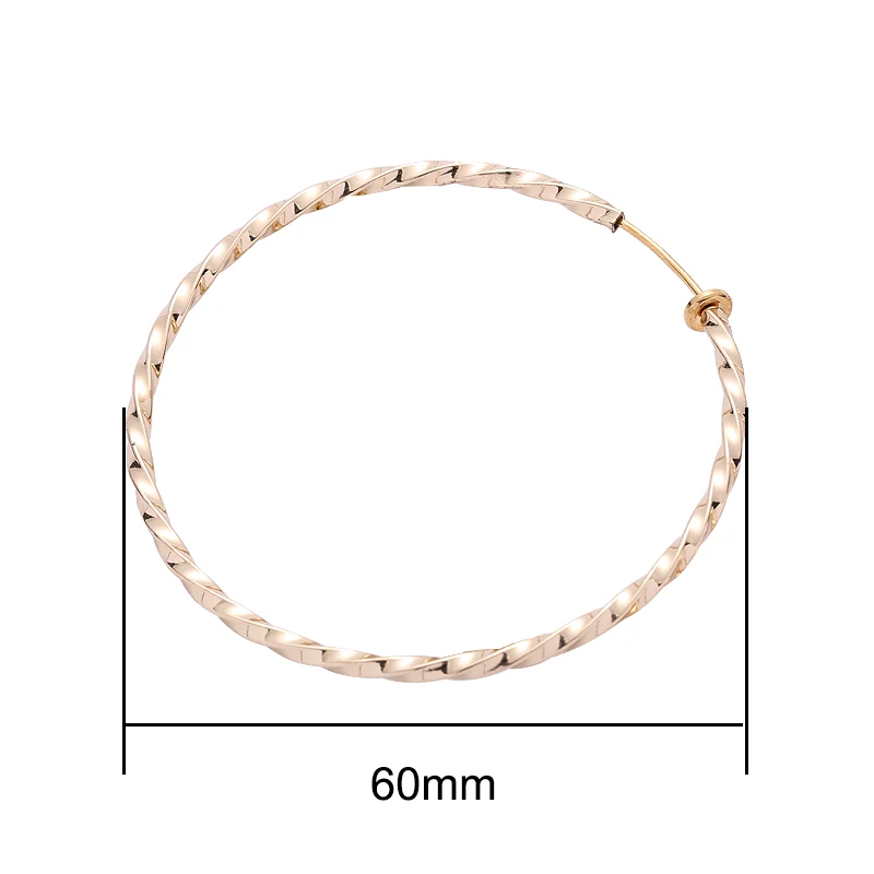 UNNAIER 60mm Twisted Round Ear Clip Large Earrings No Piercing Clip Earrings Fashion Women Jewelry Earring Trend