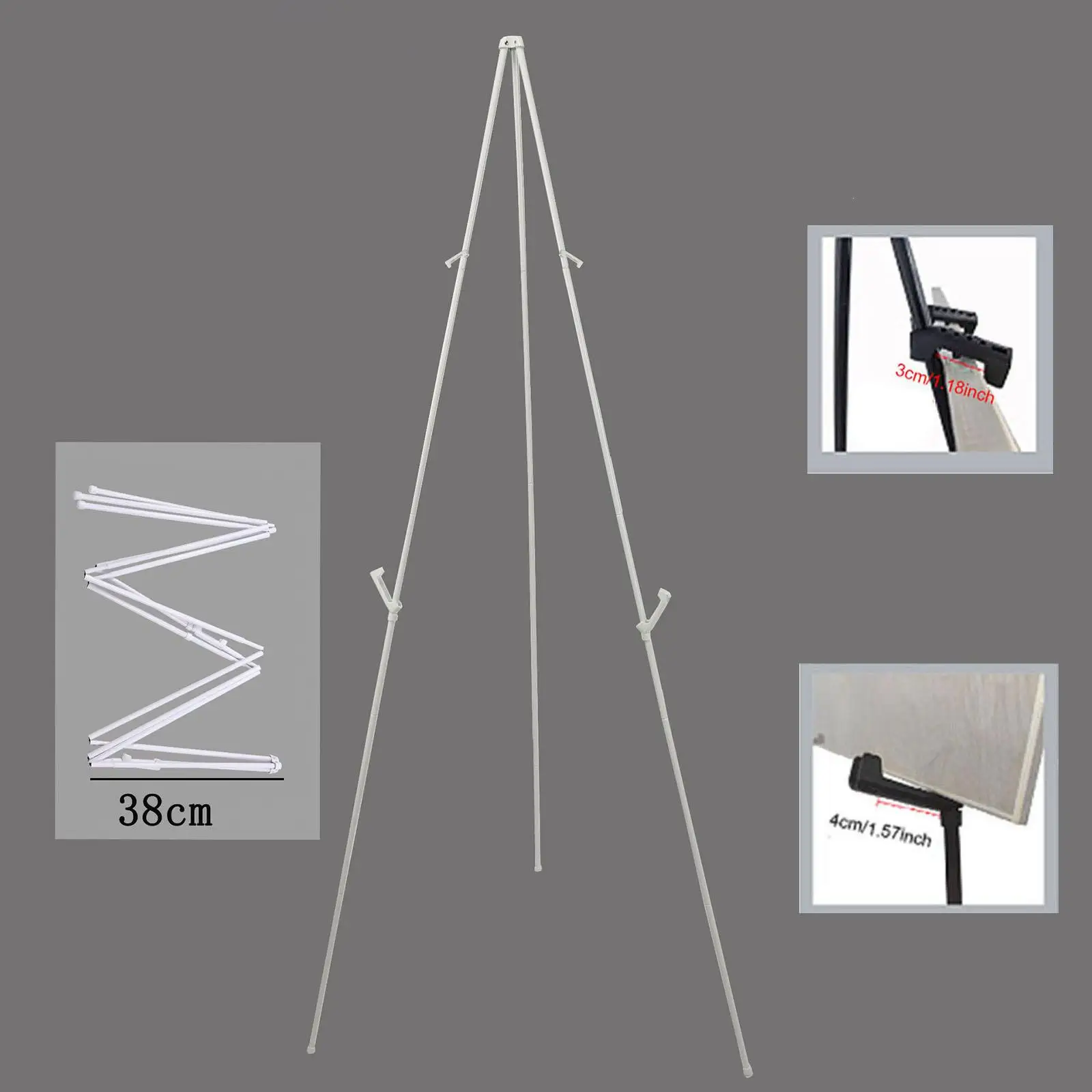 Telescoping Display Easel Folded Tripod Stand Poster Holder Stand Metal Adjustable Height Floor Standing for Paintings Artist