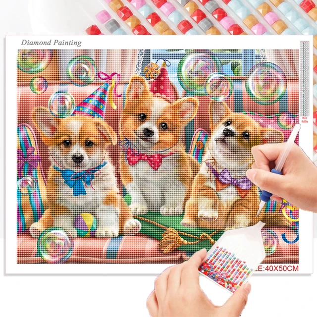 Diamond Painting Dog Cartoon Mosaic Kit 5D DIY Diamond Embroidery