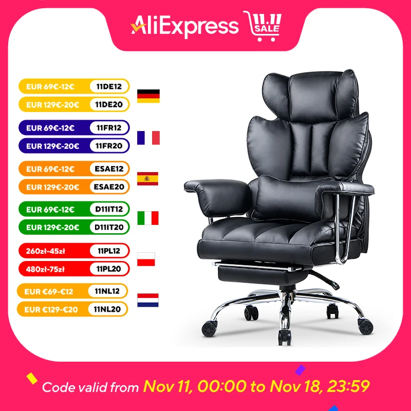 Ergonomiczny fotel Executive Office Chair Desk Chair PU z EU za $168.56 / ~627zł