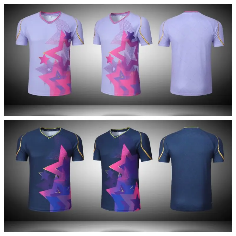 Badminton Shirt Men Women Table Tennis Clothing Child Boys Short Sleeve Golf Ping Pong Polyester Jersey Print Tee