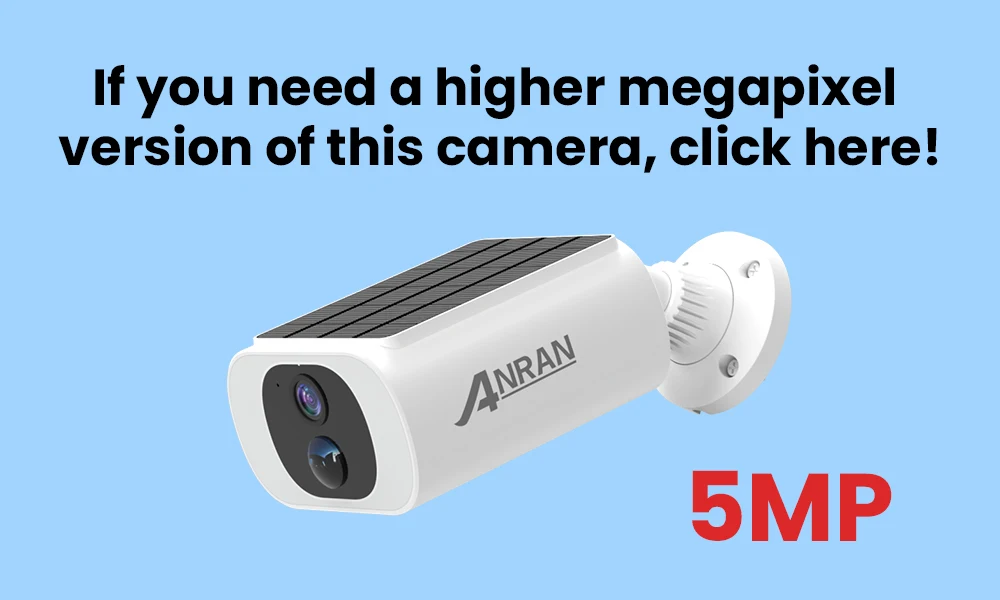 Front view of the solar security camera mounted outdoors