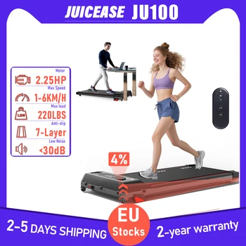 JUICEASE JU100 Tapis roulant elettrico pieghevole 2 in 1 e tappetino da passeggio Velocità 6 km/h, motore 4% inclusivo 2,25 HP Ponte extra largo 38 cm 7 strati