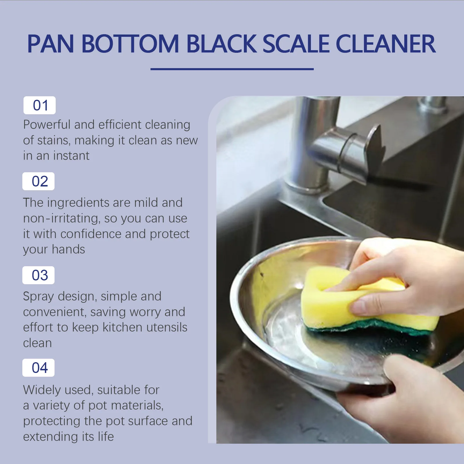 Jakehoe 120ml Pot Bubble Cleaner Kitchen Grease Clean Heavy Oil Stubborn Stain Remover Descaling Pot Gel Scale Cleaner Spray