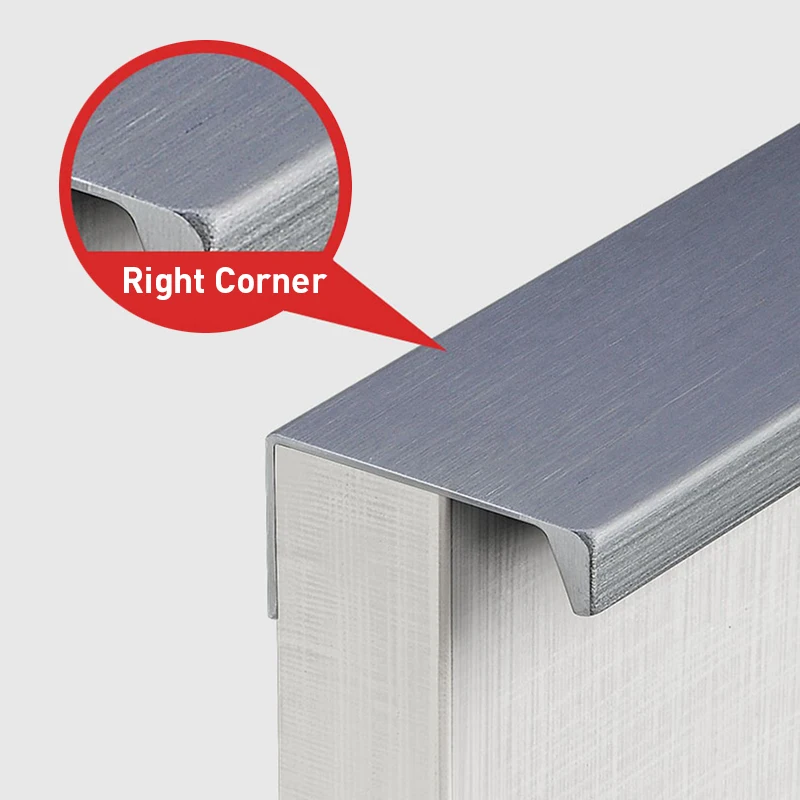 KAK Pearl Gray Hidden Cabinet Handles Kitchen Cupboard Door Pulls Long Furniture Handles Drawer Knobs Aluminum Alloy Hardware