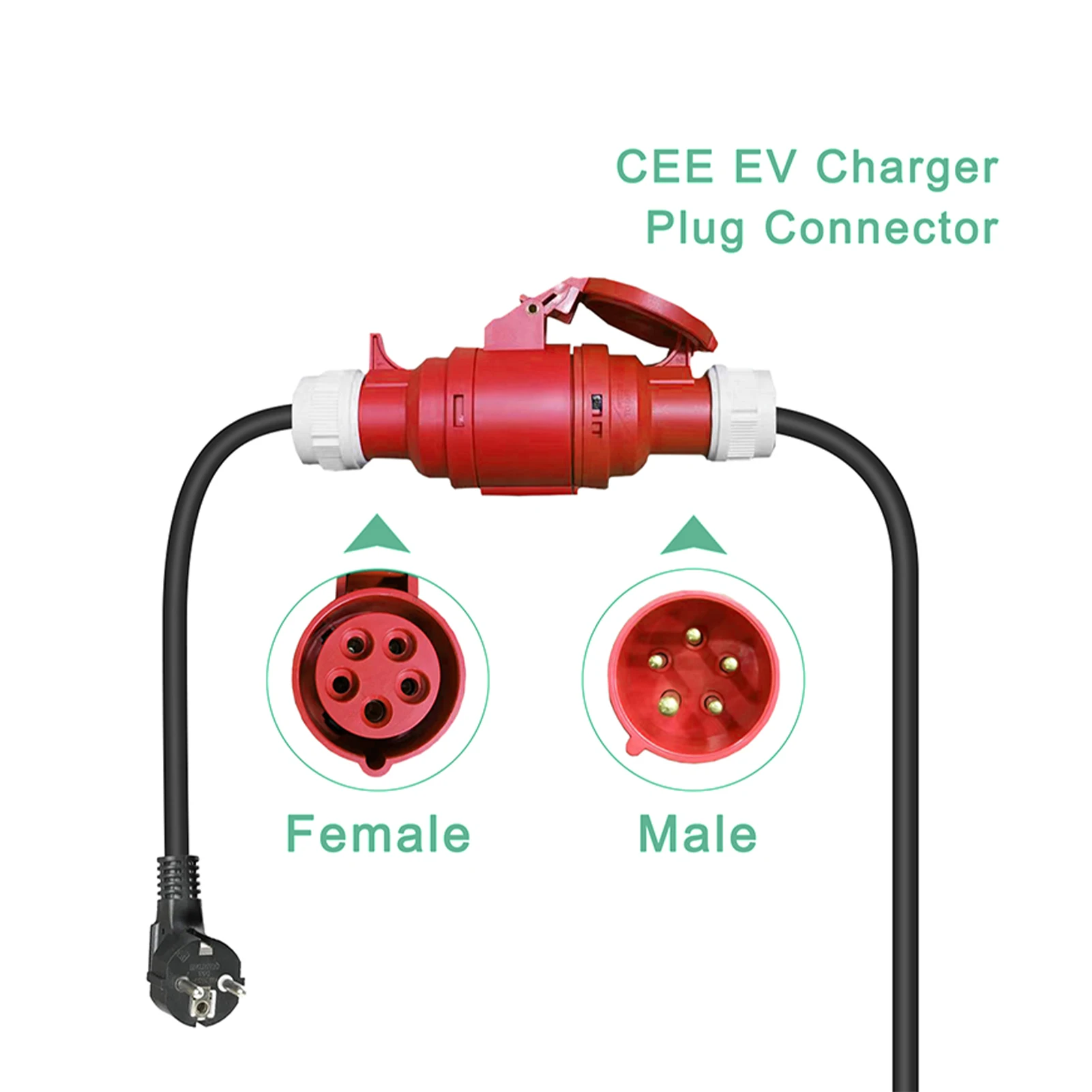 EV Charger Schuko Plug to CEE Red Power Female Plug 5 Pins Socket Adapter Connect with 16A 3 Phase 11KW Portable Charger 11 EV Charger Schuko Plug to CEE Red Power Female Plug 5 Pins Socket Adapter Connect with 16A 3 Phase 11KW Portable Charger 5
