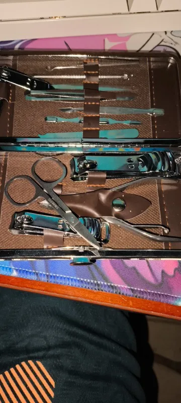 Kit Cortador De Unha Manicure Portatil Estojo Pinca Tesoura photo review