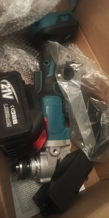 Amoladora angular eléctrica sin escobillas, 3 velocidades inalámbrica de máquina de corte, herramienta eléctrica de carpintería para batería Makita de 18v, 125MM photo review