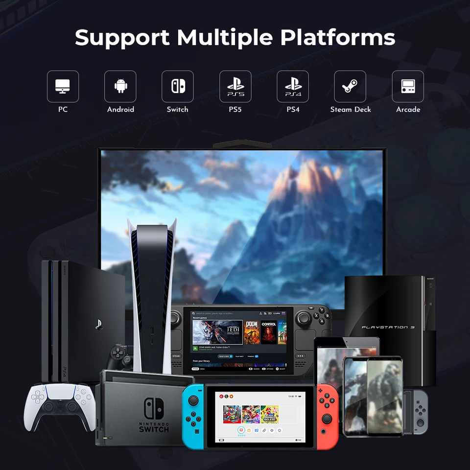 Haute42 Fighting Stick Mini Hitbox Leverless Controller For PC/PS4