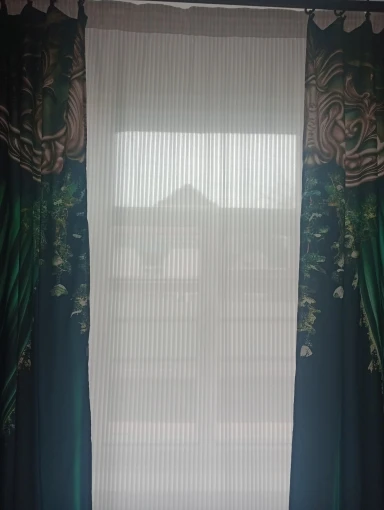 Striped Vertical Privacy Sheer Tulle for Windows Transparent Chiffon White Tulle Blinds Style Curtains photo review