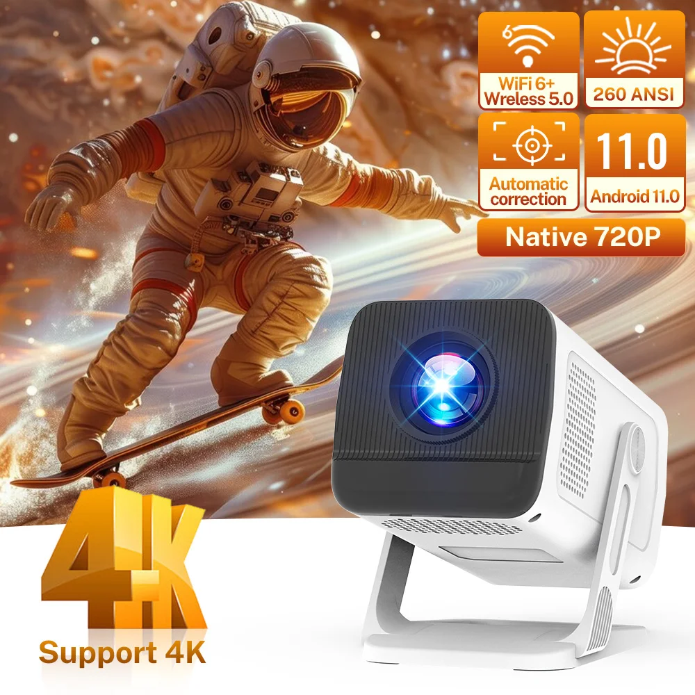 あ*け様 【値下げ中】World Family  Projector LynCast X1AQ Projector Built in 5W Speaker 1280*720P Android 11 4K