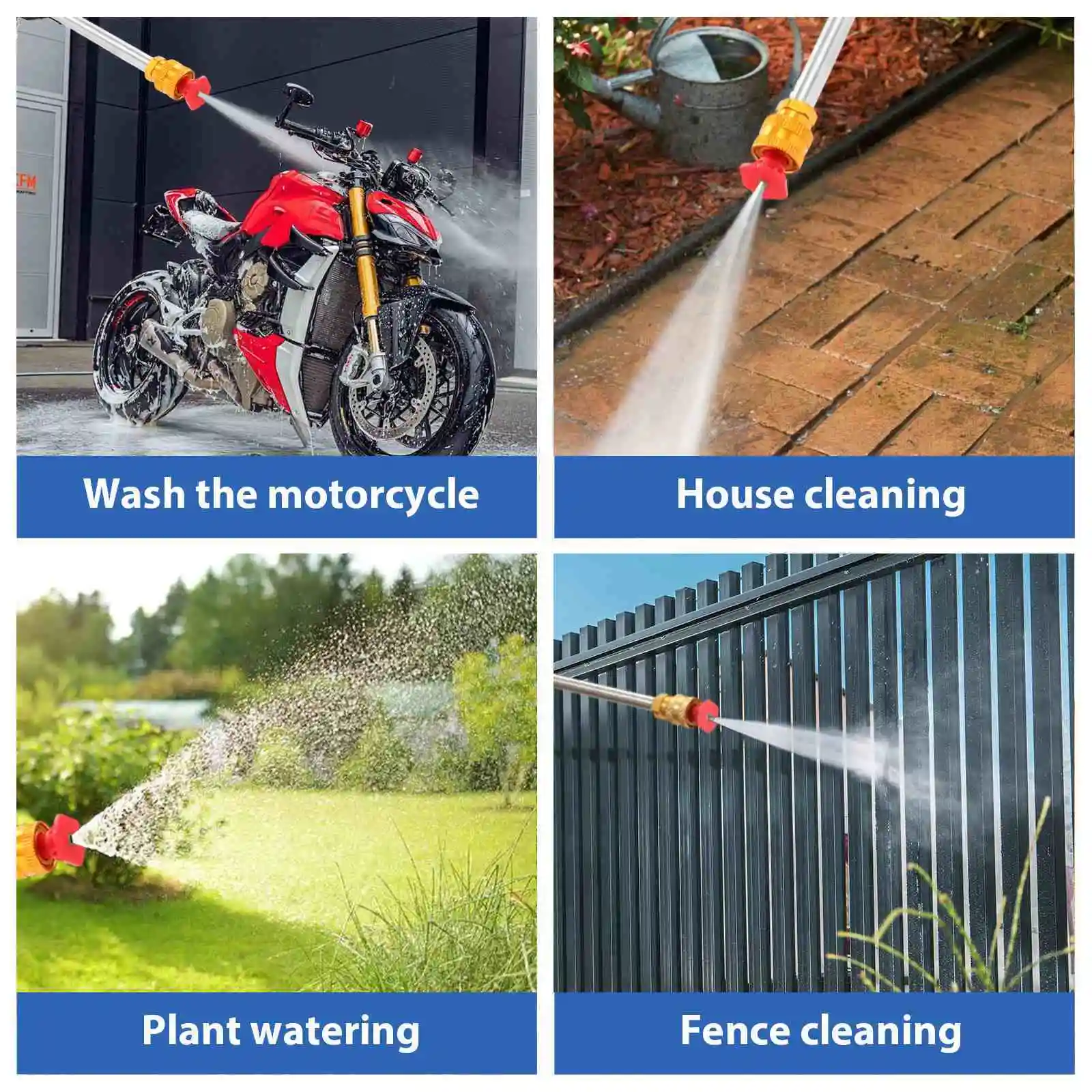 Cordless washer being used outdoors