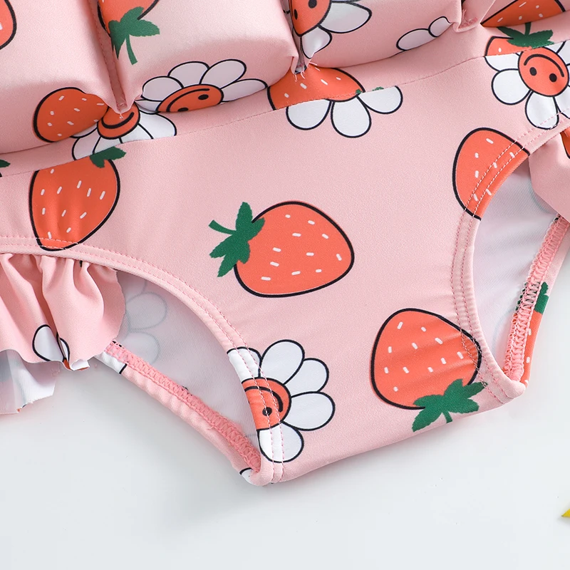 One Piece Swimsuit Children Swimsuit Children Swimsuits Buoyancy Girl 2-7 Year Short Sleeve Floating Cartoon
