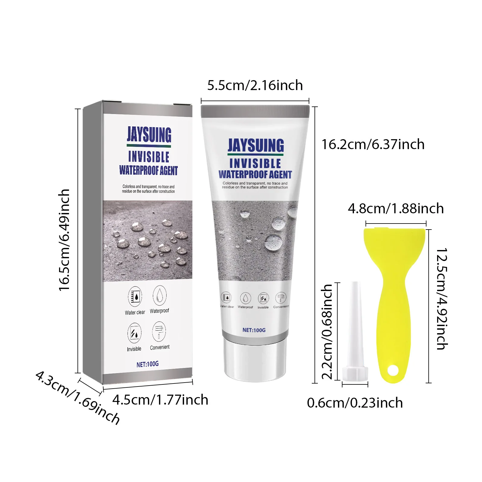 Jaysuing Waterproof Agent Glue Strong Bond Window Bathroom Penetrating Agent Anti-Leaking Invisible Sealant Liquid With Scraper