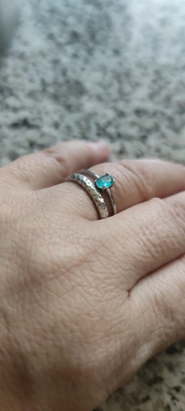 Silver tourmaline ring