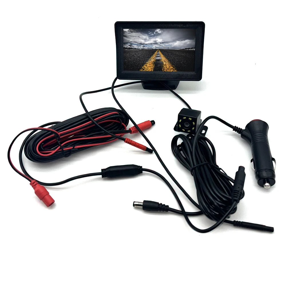 

Car Rear View Camera Wide Degree 4.3" TFT LCD Display or Monitor Waterproof Night Vision Reversing Backup 2In1 Parking Revere