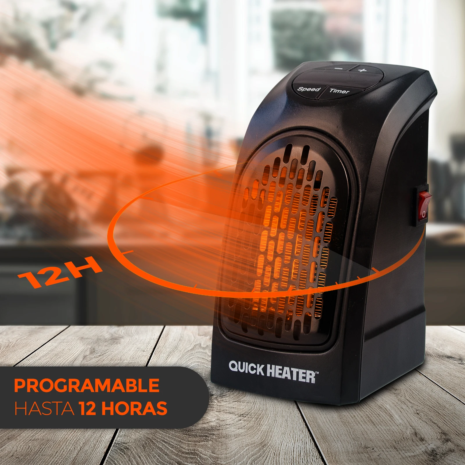 Bonplus BP | Household electric wall Heater | Mini fan | Small electric  Mini radiator | Quick Heater | Low power Heater | 400W power | Programmable  up to 12 hours | Adjustable temperature