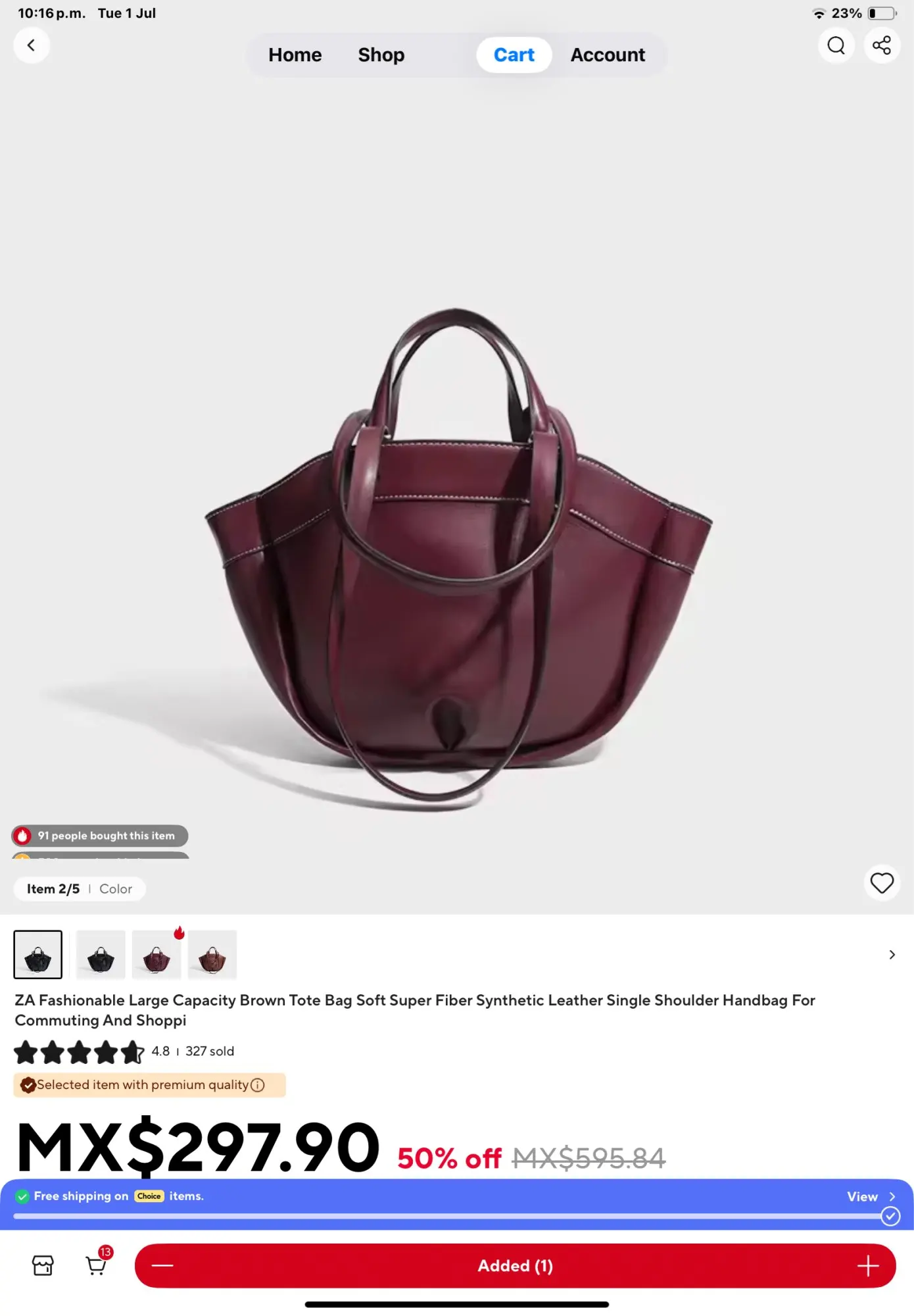 ZA Fashionable Soft Synthetic Leather Tote Bag photo review