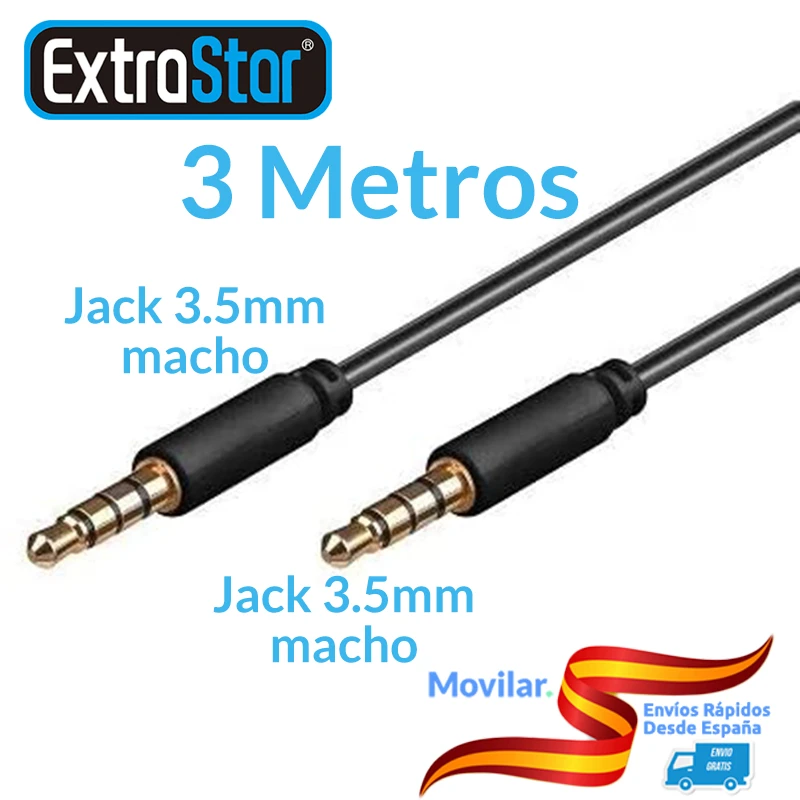 Cable Audio Estéreo mini 3.5mm, Macho Macho. Para ordenadores, teléfonos móviles, automóviles, Ipod. 3 metros.| | - AliExpress