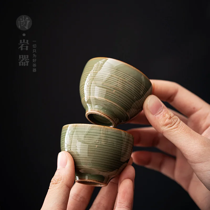 Japanese Style Uneven Green Gaiwan For Tea Porcelain Tureen Teaware Set Tea Bowl Chawan Lily Deng's Store Cup