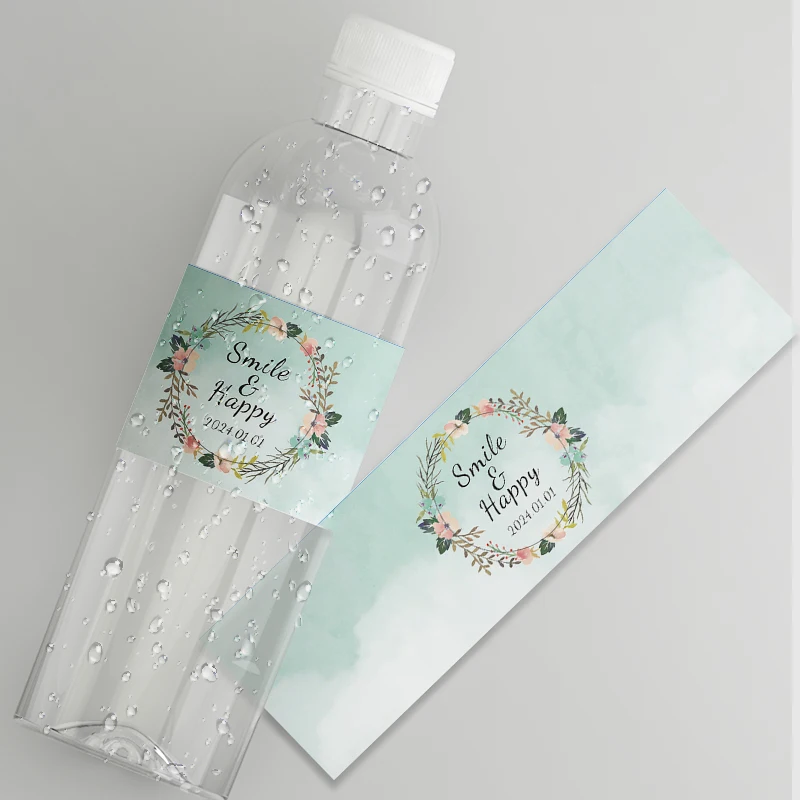 50pcs/100pcs Personalized Wedding Water Bottle Labels Stickers Custom Name Date Birthdays Baptism Wedding Bar Mitzvah Decoration