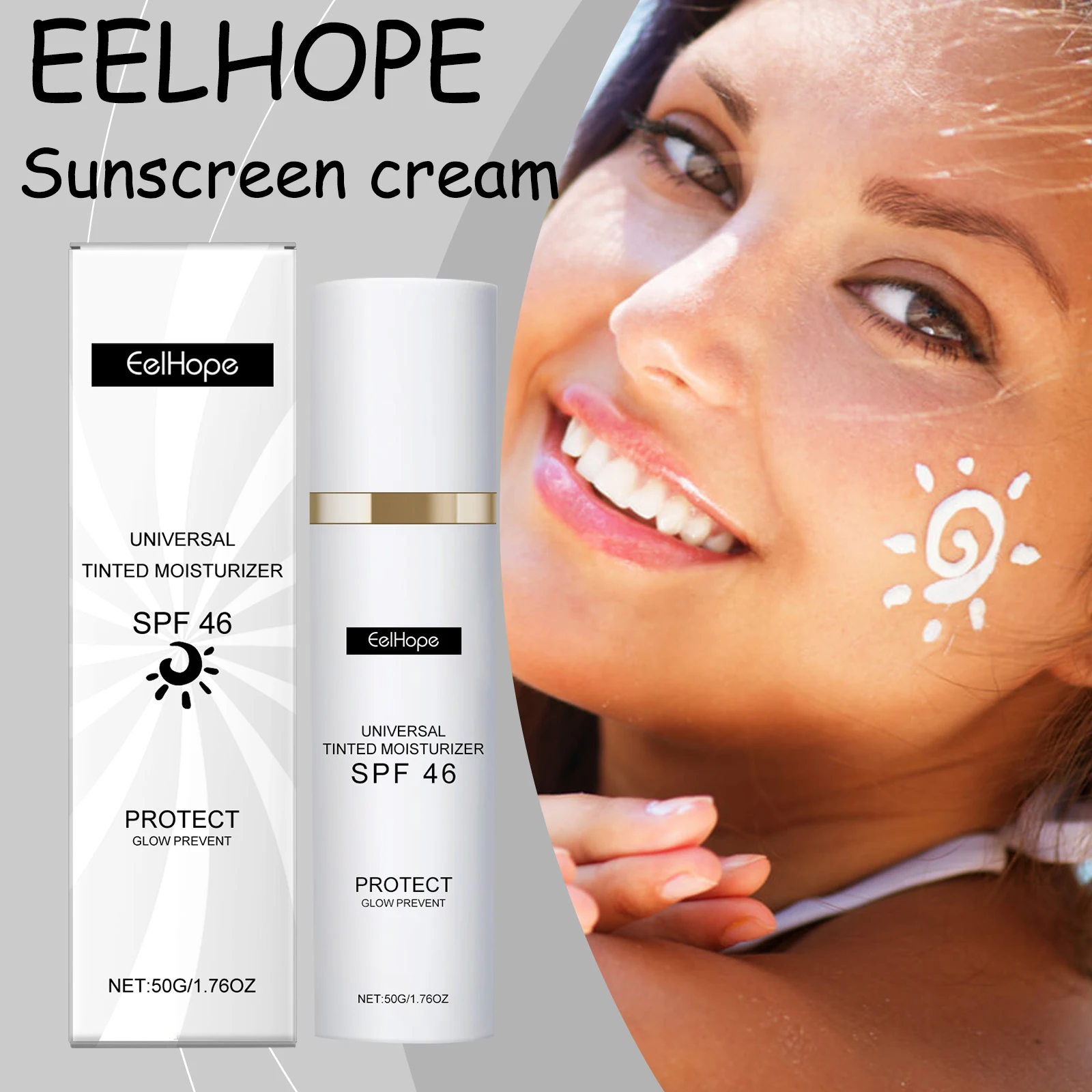 Natural Moisturizing Sunscreen Cream Nourishing Prevent UV Repair Sunburn Skin Lasting Brightening Skin Tone Body Sunblock Cream