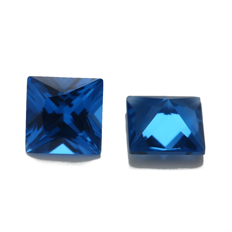 

Size 3x3mm~10x10mm Square Princess Cut 109# Blue Stones Loose Synthetic Spinel Gemstone Beads for Jewelry Making