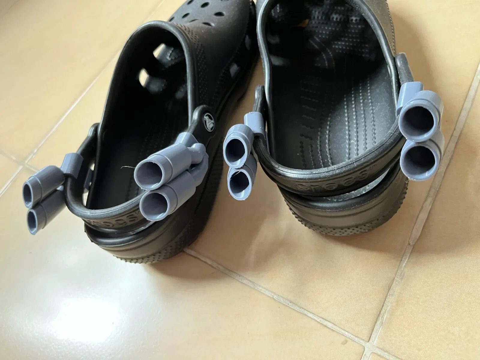 Shoe charm accessories 1pair twin muffler exhaust for Crocs