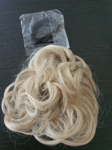 Syntetiska hårbulle förlängningar lockigt elastiskt hår Scrunchies Hårstycken Syntetisk Chignon Munk Uppsatta hårstycken för kvinnor