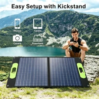 Panneau solaire pliable 60W avec USB-C, USB-A, DC, 18V, chargeur solaire portable efficace, étanche pour téléphone portable, batterie externe, extérieur, camping, camping-car, fourgonnette 7