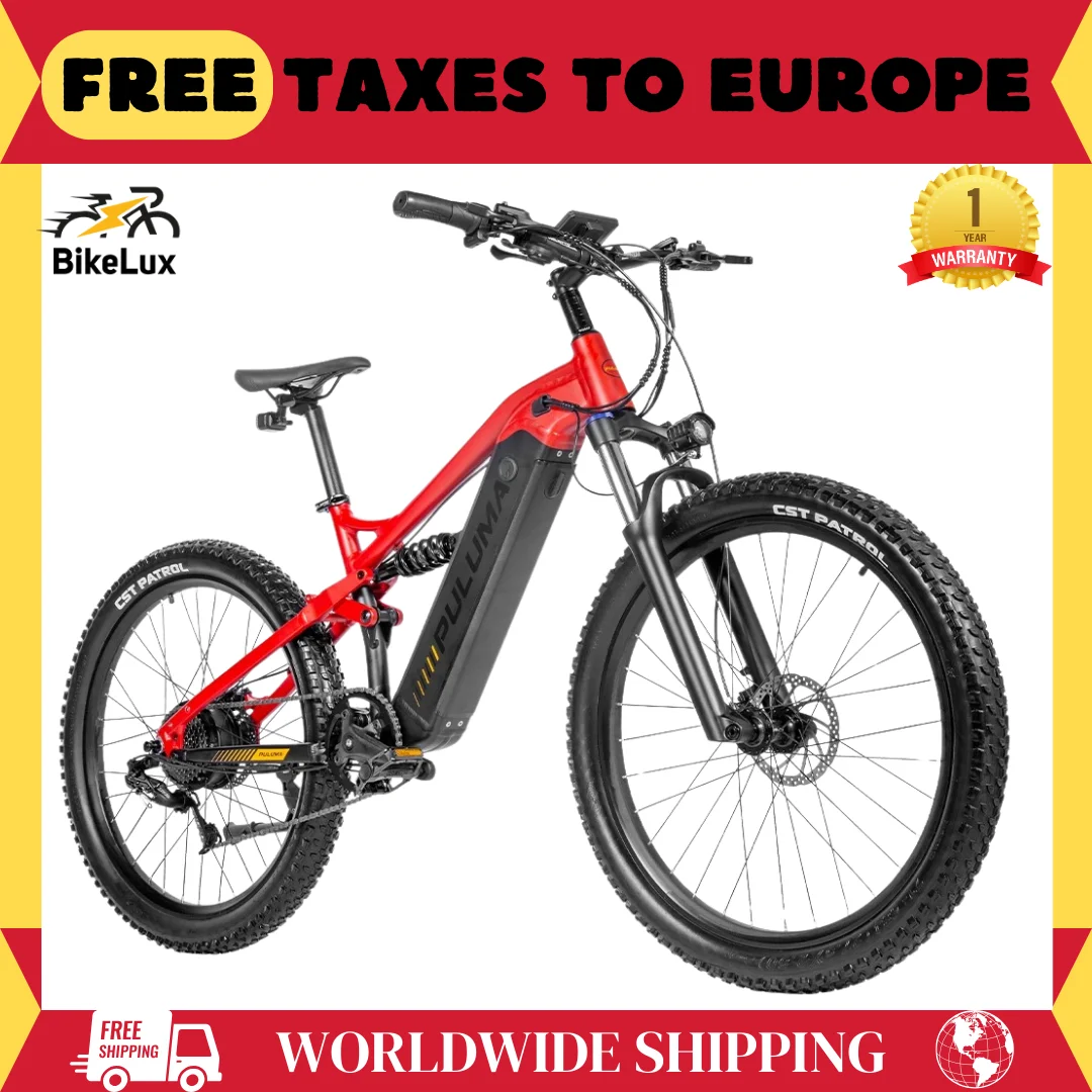 PULUMA Electric Bike 48V 1000W 27.5-in Panasonic battery 48V 20AH Smart electric with pedal assist hydraulic disc brakes