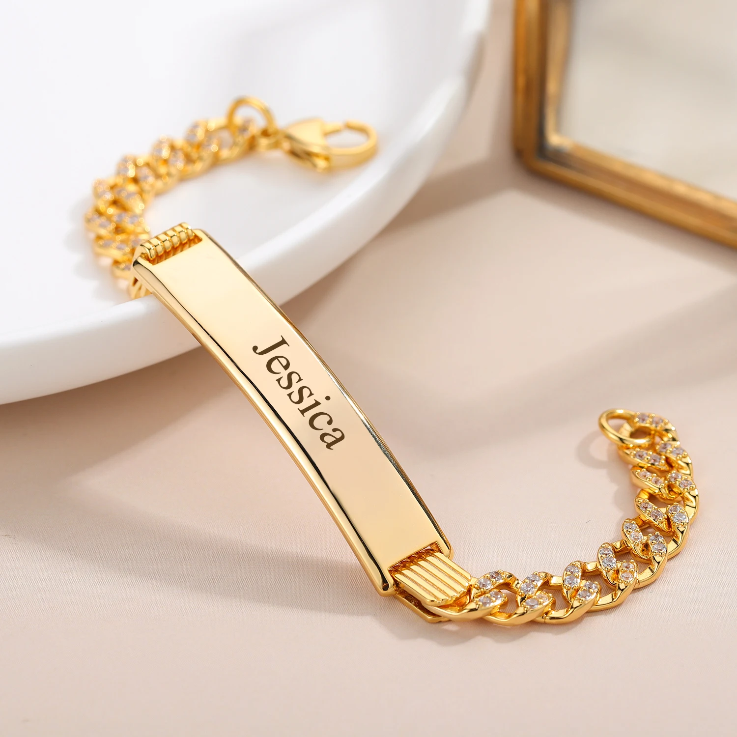 ☆韓国の人気☆ Hyeres lor☆Name Silver Tag Chain Bracelet☆ Designer fashion, Seoul-fully created | W Concept