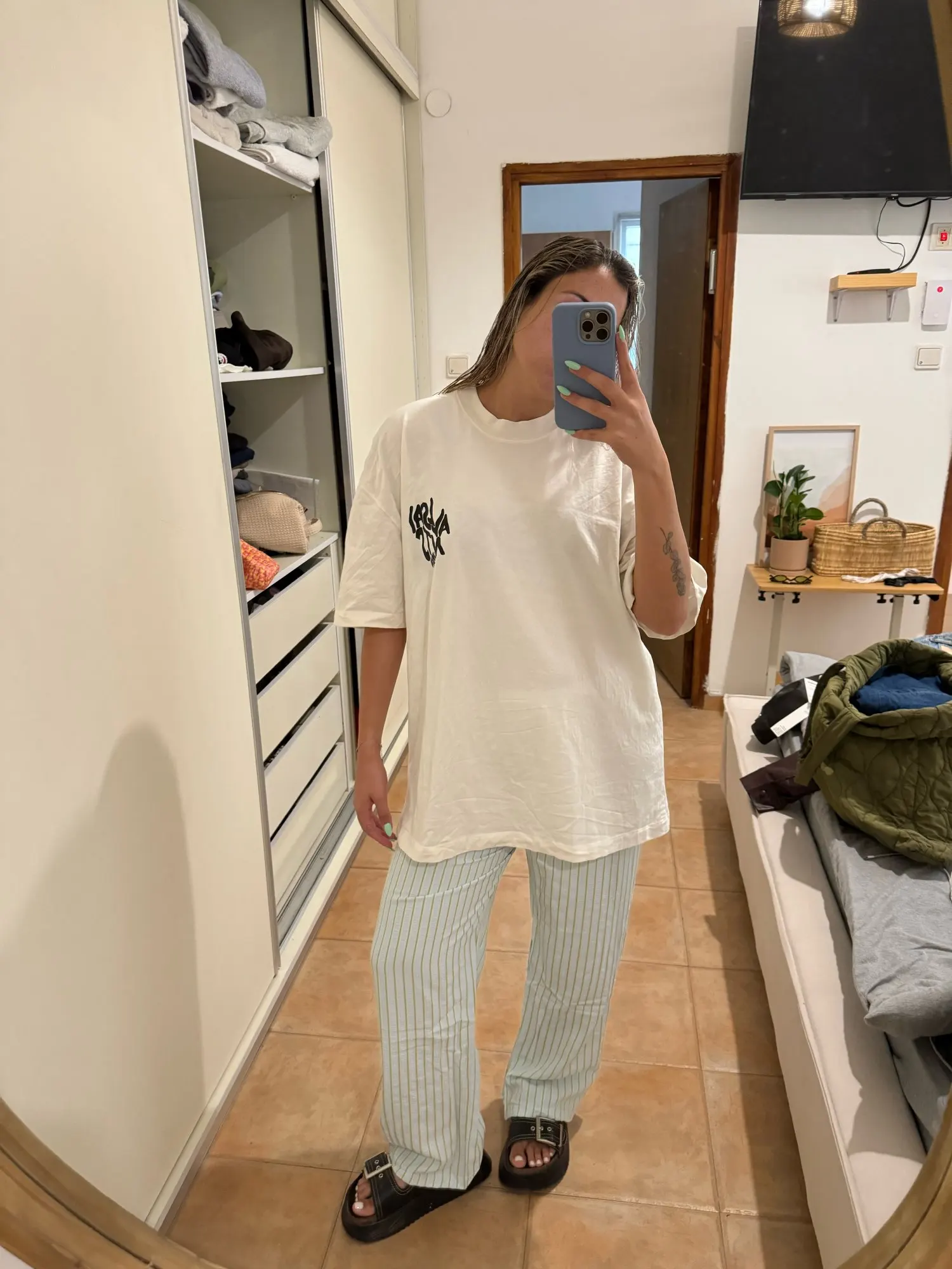 Cute Striped Pajama Pants, customer photo