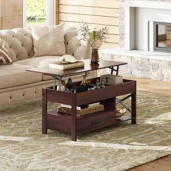 Lift-Top Coffee Table with Hidden Storage 1
