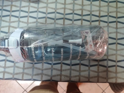 1pc Large Capacity Portable Water Bottle with Time Marker photo review