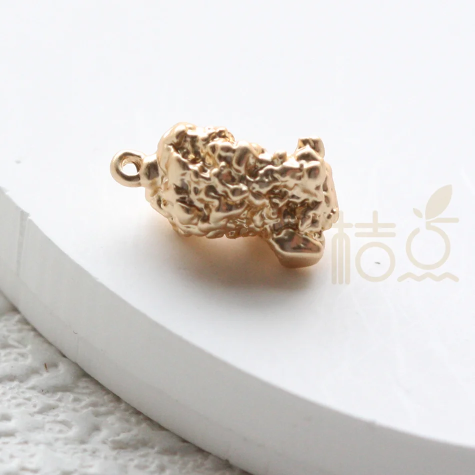 Premium Plated Solid Brass Nugget - 13x7mm
