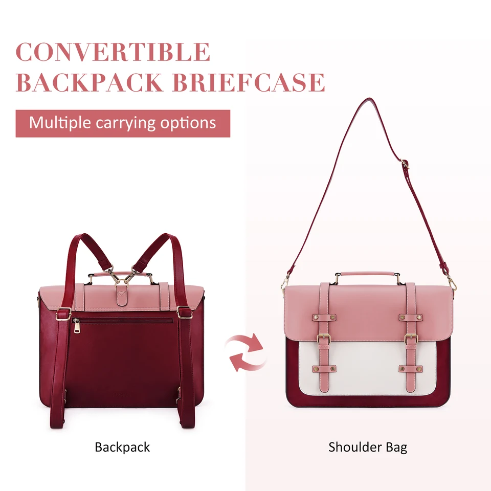 ECOSUSI ブリーフケース女性のためのスタイリッシュな 15.6 インチの