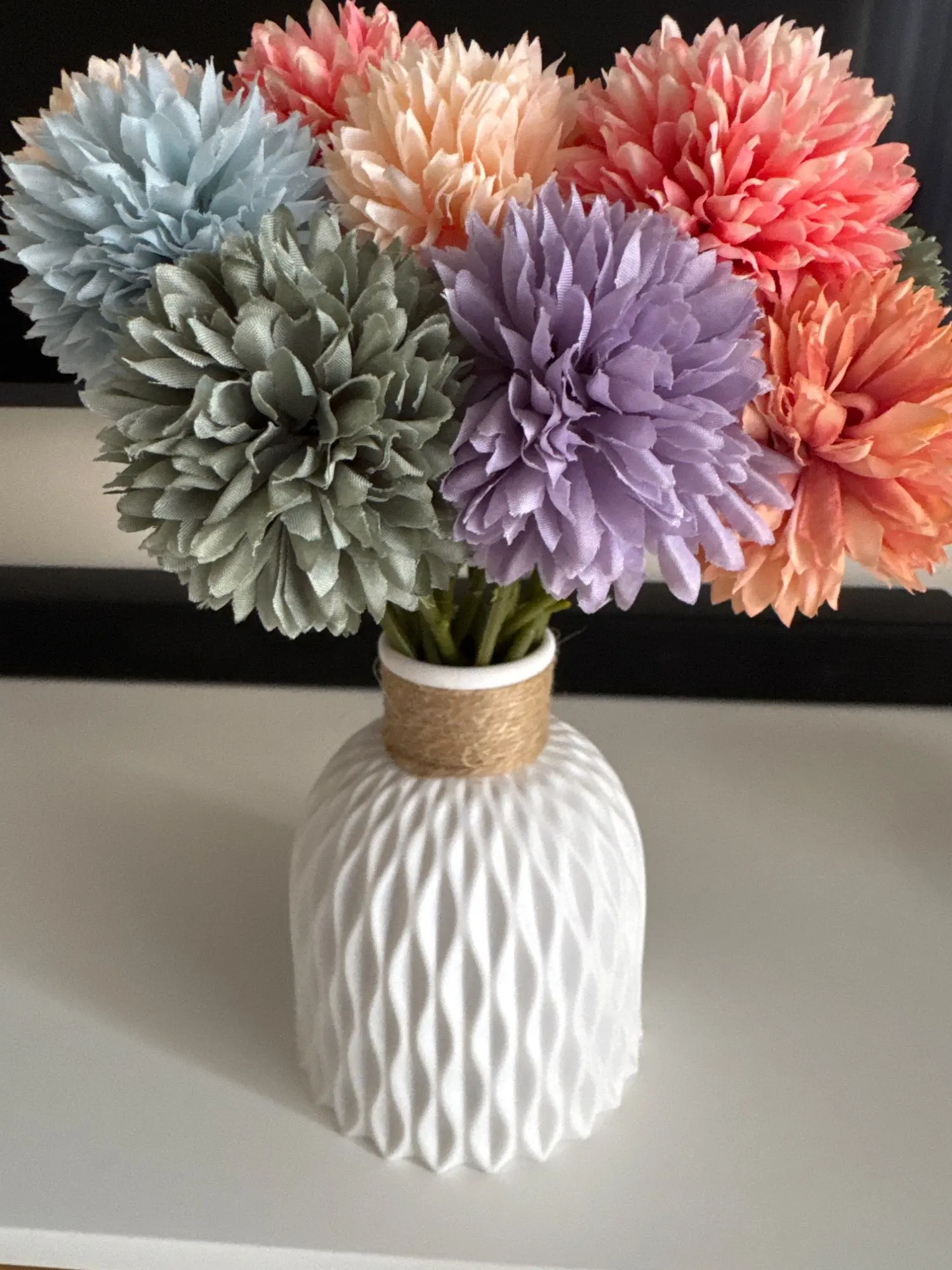 Rope Plastic Vase Flower Arrangement DIY Flowerpot Living Room Porcelain Imitation Flower Ware Home Decoration Ornaments photo review