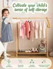 Perchero de ropa para niños con estante de almacenamiento, estante de disfraces para niños, perchero para colgar ropa, organizad 3