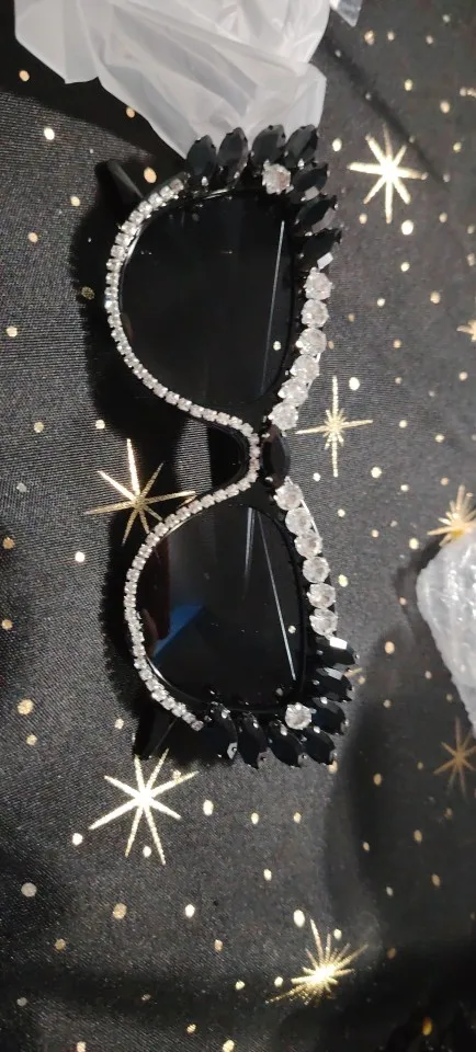 Cat Eye Diamond Sunglasses - Colorful Big Diamond Droplet Shades photo review