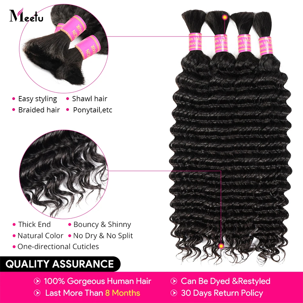 Natural Black Deep Weave Bulk Braiding Hair 50g Micro Micro Braids