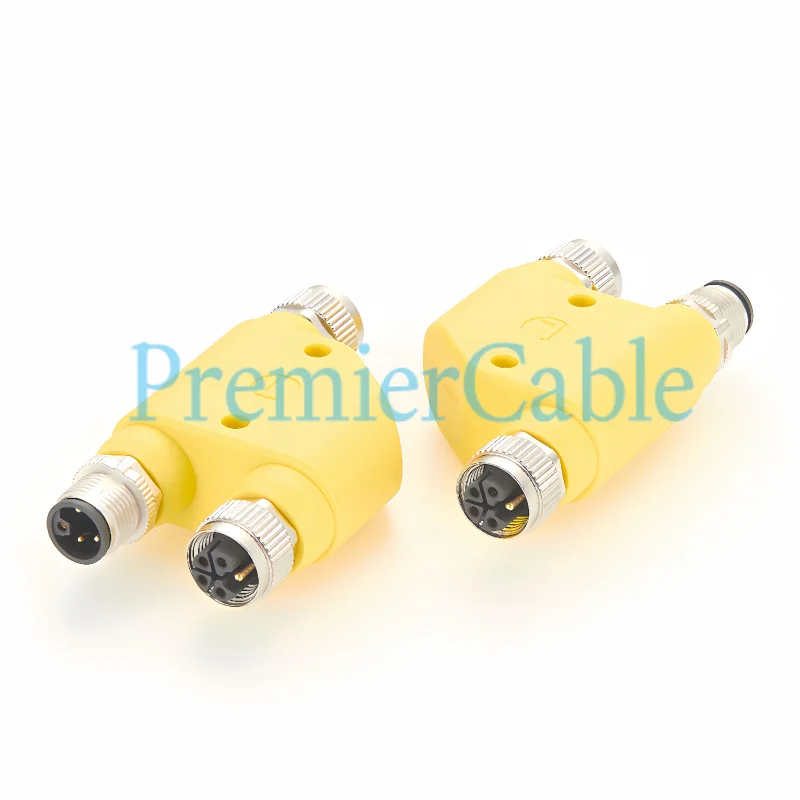 Micro-Change M12 L-Code H Splitter 4-polig IP67 Stecker-Buchse L-Codierung 3-Wege-Koppler Industrielle Rundsteckverbinder für Sensoren – Detail 3