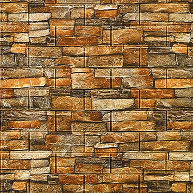 10Pcs 3D Brick Wall Stickers DIY Self Adhensive Decor Foam Waterproof