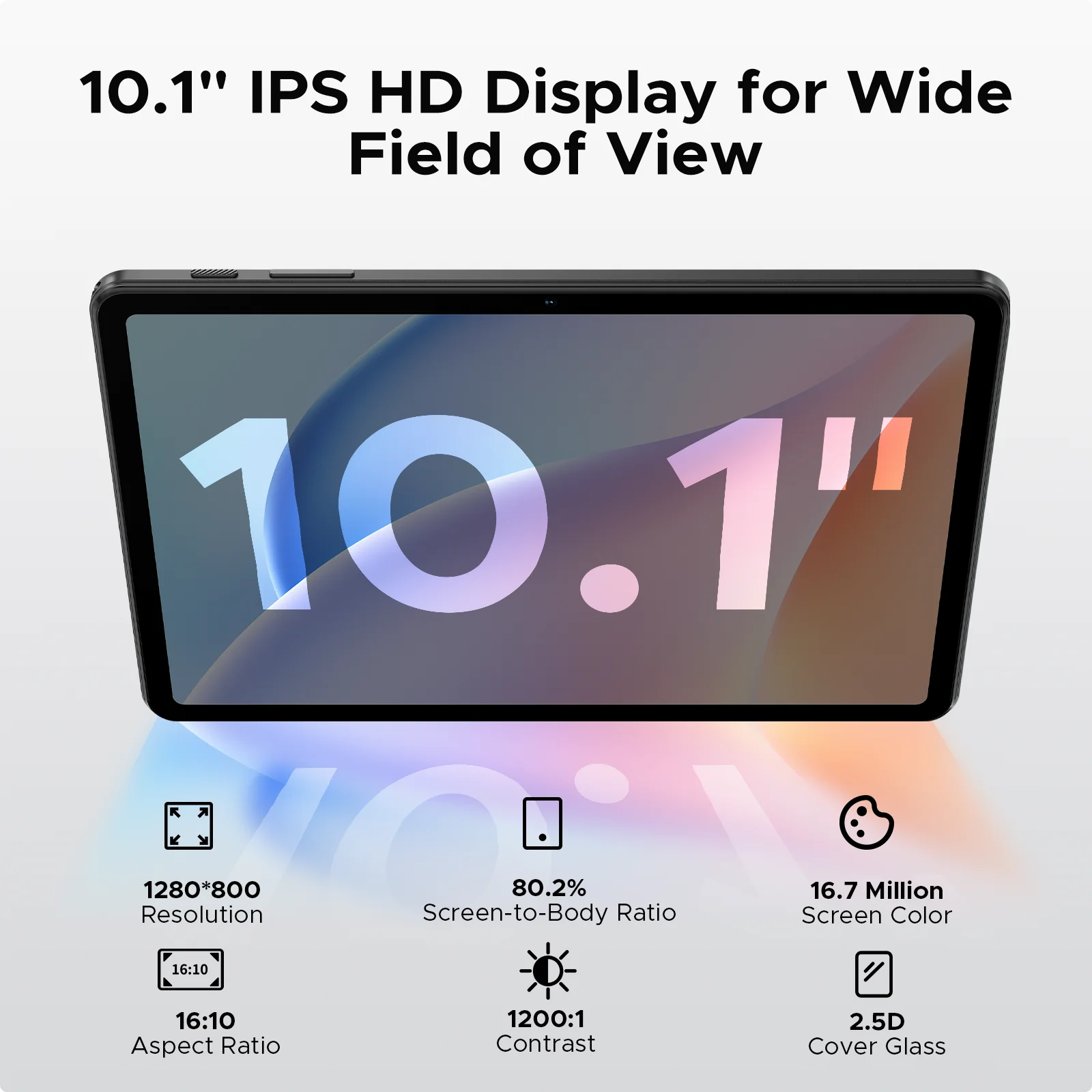 DOOGEE Tab A9 10 inch Android 16 Tablet 12GB+64GB/2TB TF 6580mAh Gaming Tablets 2.0GHz Quad Core 1280x800 IPS HD Dual Speakers 2